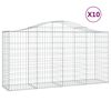 vidaXL Gabionen mit Hochbogen 10 Stk 200x50x100/120cm Verzinktes Eisen