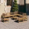 vidaXL 10-tlg. Garten-Lounge-Set Honigbraun Massivholz Kiefer