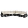 vidaXL Gartensofa-set 9 pcs Schwarz und Cremewei&szlig; Poly-Rattan