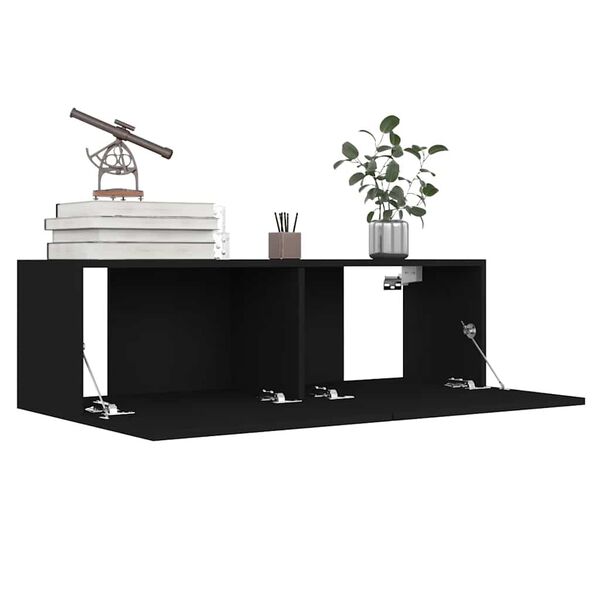 vidaXL 8-tlg. TV-Schrank-Set Schwarz Holzwerkstoff