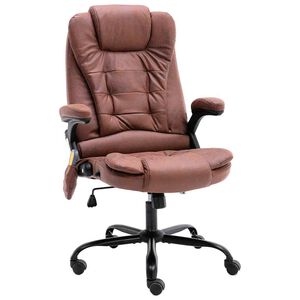 vidaXL B&uuml;rostuhl mit Massagefunktion Hellbraun Wildleder-Optik