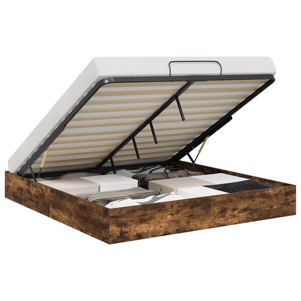 vidaXL Ottoman Bettgestell Ger&auml;ucherte Eiche 203 x 160 x 25 cm