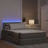 vidaXL Bett mit Stauraum und LED Taupe 120 x 200 cm Polyester
