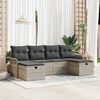 vidaXL Gartensofa-set mit Kissen 6 pcs Hellgrau Poly-Rattan