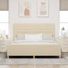 vidaXL Bettgestell mit Kopfteil Creme 180 x 200 cm Stoff