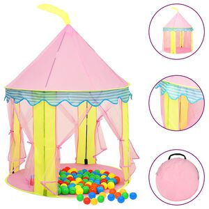 vidaXL Kinder-Spielzelt mit 250 B&auml;llen Rosa 100x100x127 cm