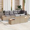 vidaXL Gartensofa-set mit Kissen 7 pcs Beige und Hellgrau Polyrattan