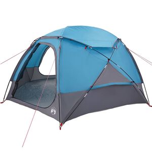 vidaXL Kuppelzelt mit abnehmbarem Regenfly Blau 4-Personen