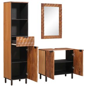 vidaXL Badezimmer Sets 3 stk. Akazie Braun Winish 38 x 33 x 160 cm