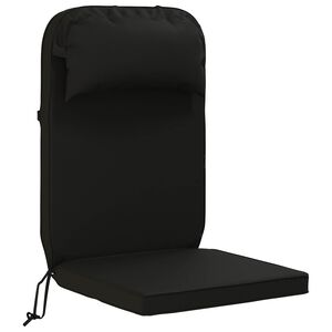 vidaXL Sonnen-Lounger Kissen 100 % Polyester Schwarz 55 x 124 x 5 cm