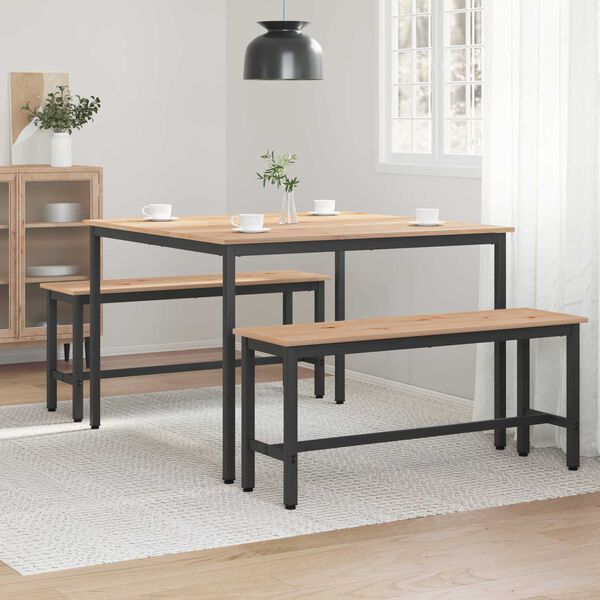 vidaXL Esstisch Natur 110 x 110 x 75 cm Massives Kiefernholz