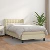 vidaXL Boxspringbett mit Matratze Creme 90x200 cm Kunstleder