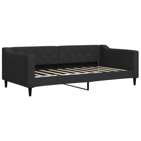 vidaXL Tagesbett Ausziehbar mit Schubladen Schwarz 90x190 cm Stoff