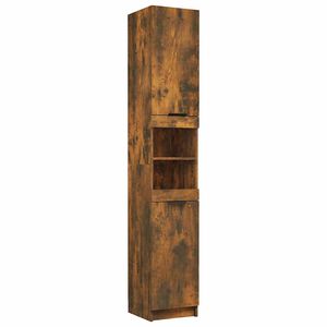 vidaXL Badschrank R&auml;uchereiche 32x34x188,5 cm Holzwerkstoff