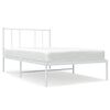 vidaXL Metallbett ohne Matratze mit Kopfteil Wei&szlig; 75x190 cm