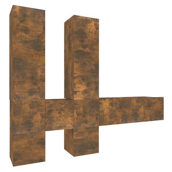 vidaXL 7-tlg. TV-Schrank-Set R&auml;uchereiche Holzwerkstoff