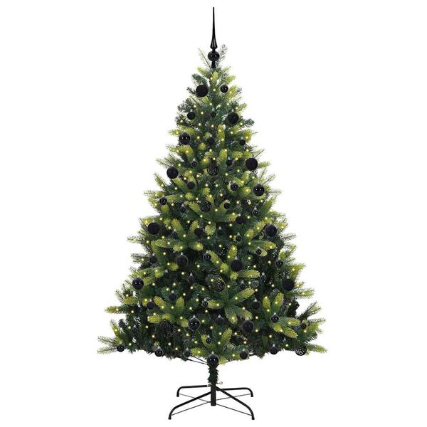 vidaXL K&uuml;nstlicher Klapp-Weihnachtsbaum mit 300 LEDs Gr&uuml;n 210 cm