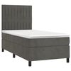 vidaXL Boxspringbett mit Matratze & LED Dunkelgrau 90x190 cm Samt