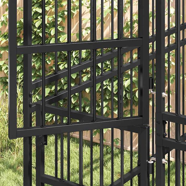 vidaXL Outdoor-Hundezwinger mit Dach Stahl 12,9 m&sup2;