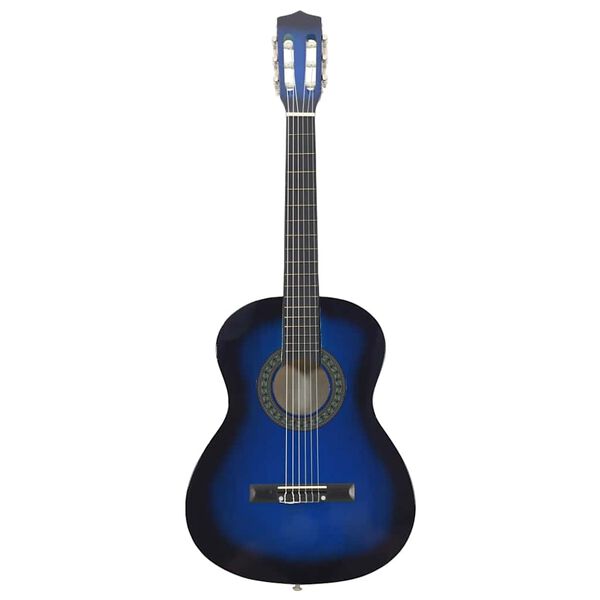 vidaXL 8-tlg. Klassikgitarren-Set für Anfänger Blau 3/4 36"