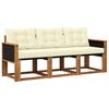 vidaXL Outdoor-Sofagarnitur mit Kissen 3 pcs Natur und Creme