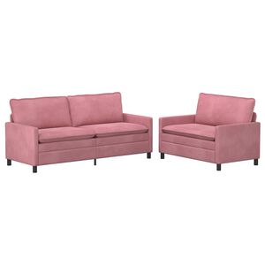 vidaXL Sofa Set 2 stk. Rosa Samt