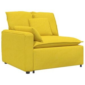 vidaXL Modulares Sofa Endmodul mit Armlehne Kissen Hellgelb 100 cm