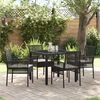 vidaXL Garten Essgruppe 5 pcs Schwarz Poly-Rattan
