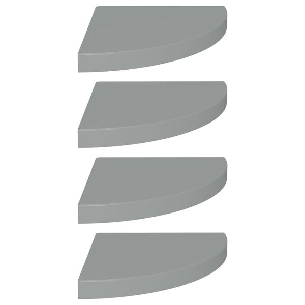 vidaXL Eck-Schweberegale 4 Stk. Grau 35x35x3,8 cm MDF