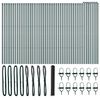 vidaXL Zaunpfosten Grau 100 x 1,4 m (36 mm Maschenweite) Stahl und PVC