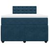 vidaXL Boxspringbett mit Matratze Blau 120x200 cm Samt