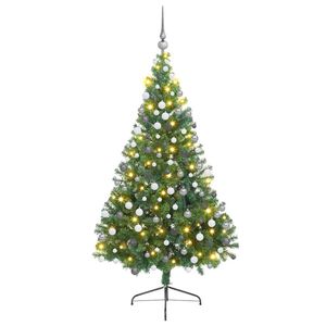 vidaXL K&uuml;nstlicher vorbeleuchteter Weihnachtsbaum Gr&uuml;n 180 cm PVC