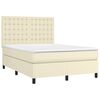 vidaXL Boxspringbett mit Matratze & LED Creme 140x200 cm Kunstleder