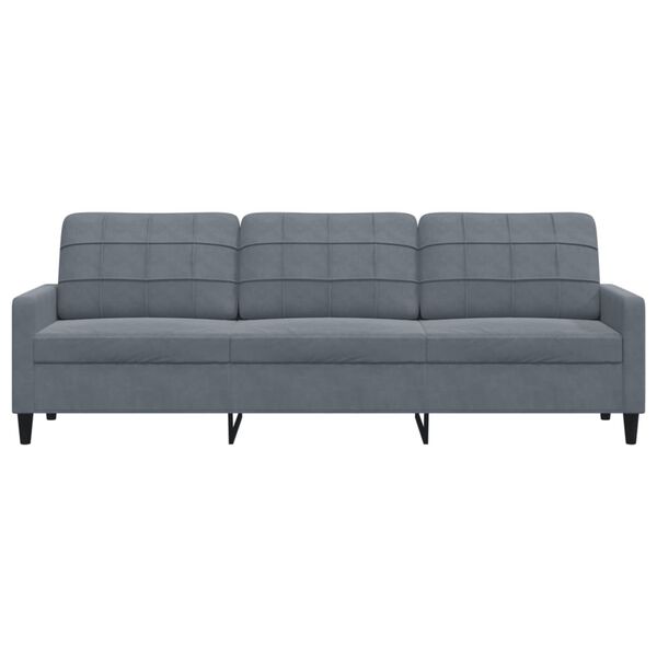 vidaXL 3-Sitzer-Sofa Dunkelgrau 210 cm Samt