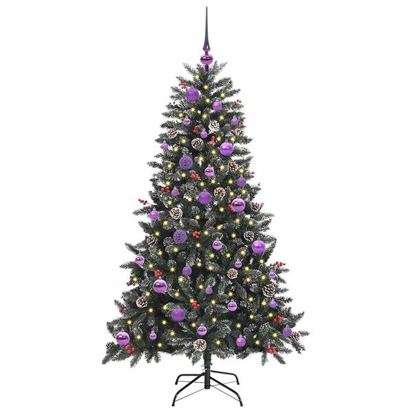 vidaXL K&uuml;nstlicher Weihnachtsbaum Gr&uuml;n 150 cm PVC, Plastik und Stahl