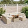 vidaXL Garten-Sofa-Set mit Speicher 10 pcs Beige Poly Rattan