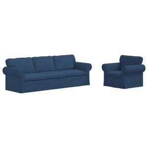 vidaXL Sofa 2 pcs Blau Gesamtabmessungen: 245 x 82 x 80 cm (B x T x H)