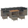 vidaXL Garten-Sofa-Set 10 pcs Grau Poly-Rattan