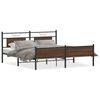 vidaXL Metallbett ohne Matratze Braun Eichen-Optik 160x200 cm