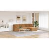 vidaXL Modulares Sofa mit Hocker Kissen Stoff in Lammwolloptik Beige