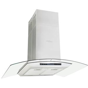 vidaXL Insel-Dunstabzugshaube 90 cm LCD Touch-Sensor 756 m&sup3;/h LED