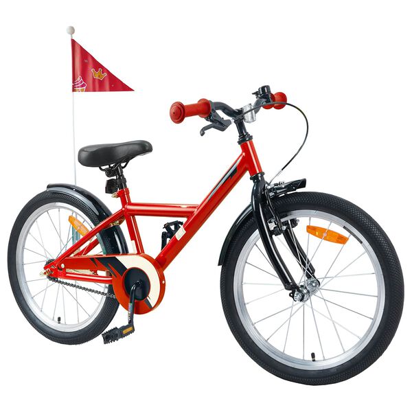 vidaXL Kinderfahrrad 18 Zoll f&uuml;r 5-7 Jahre alt Rot
