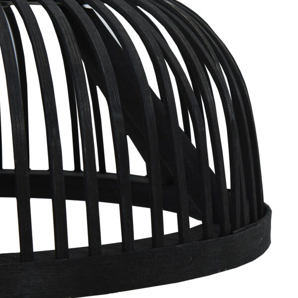 vidaXL Pendelleuchte Schwarz Bambus 40W 34x14,5 cm Halbrund E27