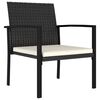 vidaXL Garten-Essstühle 2 Stk. Poly Rattan Schwarz