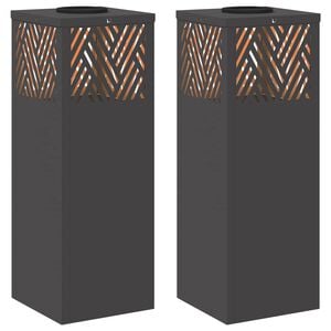 vidaXL Solar LED Weg Licht 2 Stk. Warmes Wei&szlig; 18 x 18 x 50 cm