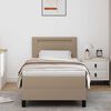vidaXL Boxspringbett mit Matratze Cappuccino 90 x 200 cm Kunstleder