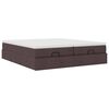 vidaXL Ottoman-Bett mit Matratzen Dunkelbraun 160x200 cm Stoff