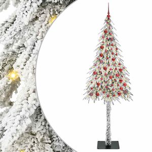 vidaXL Weihnachtsbaum mit 300 LEDs Wei&szlig; 210 cm PE und Stahl