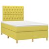 vidaXL Boxspringbett mit Matratze & LED Gr&uuml;n 120x200 cm Stoff