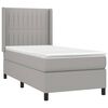 vidaXL Boxspringbett mit Matratze & LED Hellgrau 100x200 cm Stoff